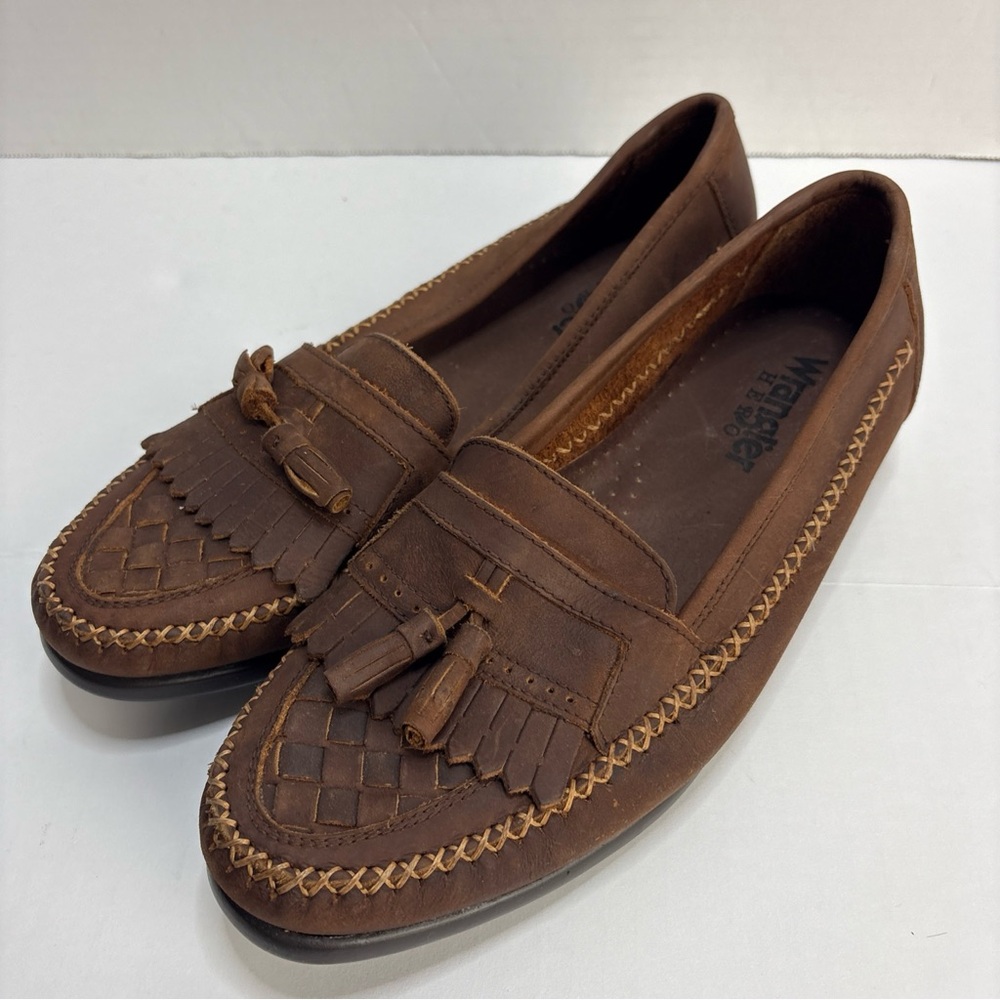 Wrangler Hero Brad Men Size 9 Loafers Shoes Brown Leather Tassels Casual Preppy